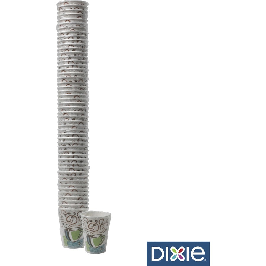 Dixie PerfecTouch 8 oz Insulated Wrapped Paper Hot Coffee Cups by GP Pro