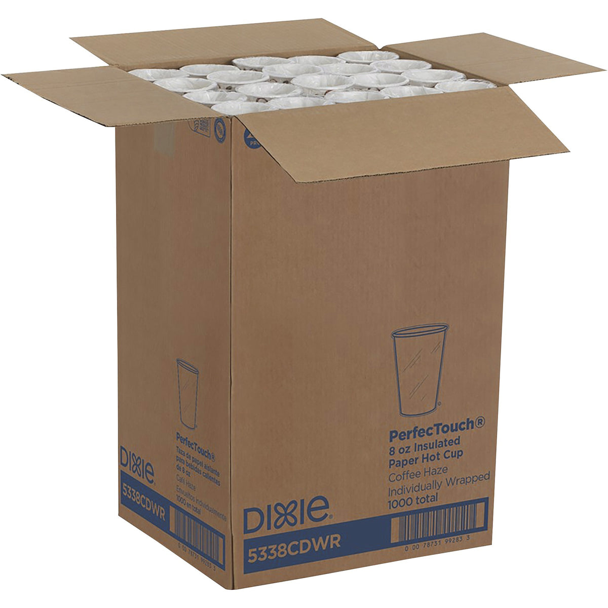 Dixie PerfecTouch 8 oz Insulated Wrapped Paper Hot Coffee Cups by GP Pro
