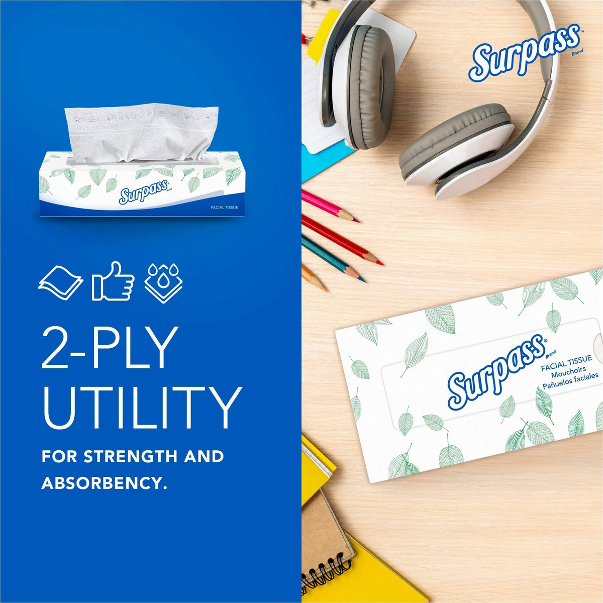 Surpass Flat Box Facial Tissue for Business