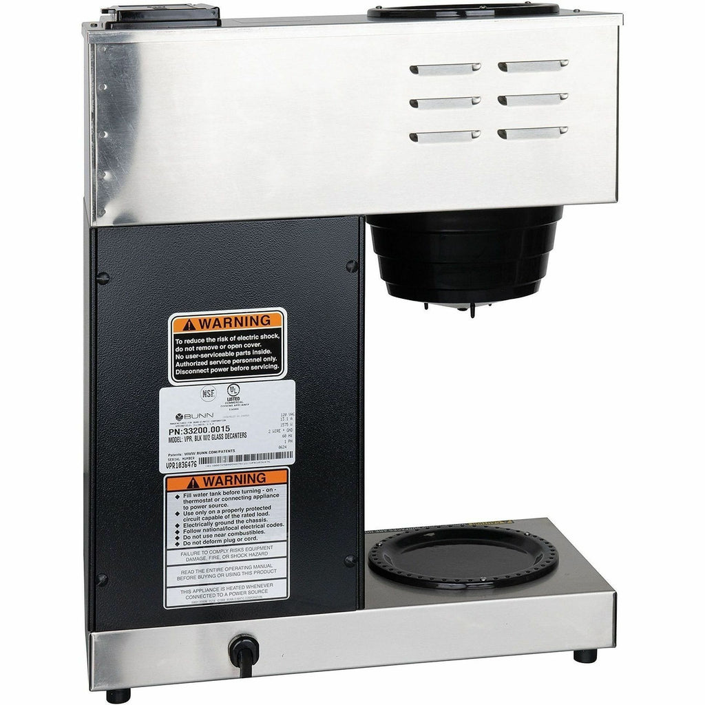 BUNN 12 Cup Pourover Coffee Brewer with 2 Warmers and Black finish