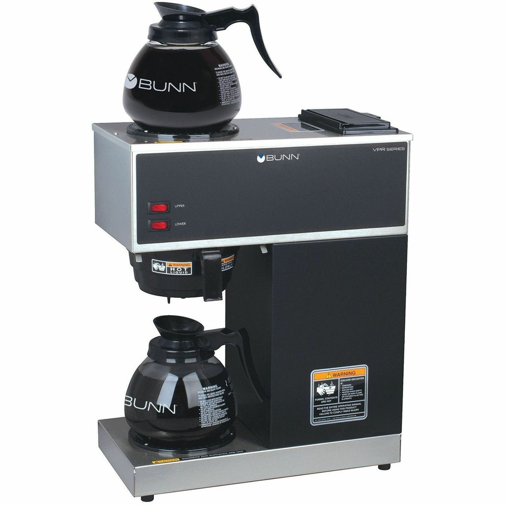 BUNN 12 Cup Pourover Coffee Brewer with 2 Warmers and Black finish