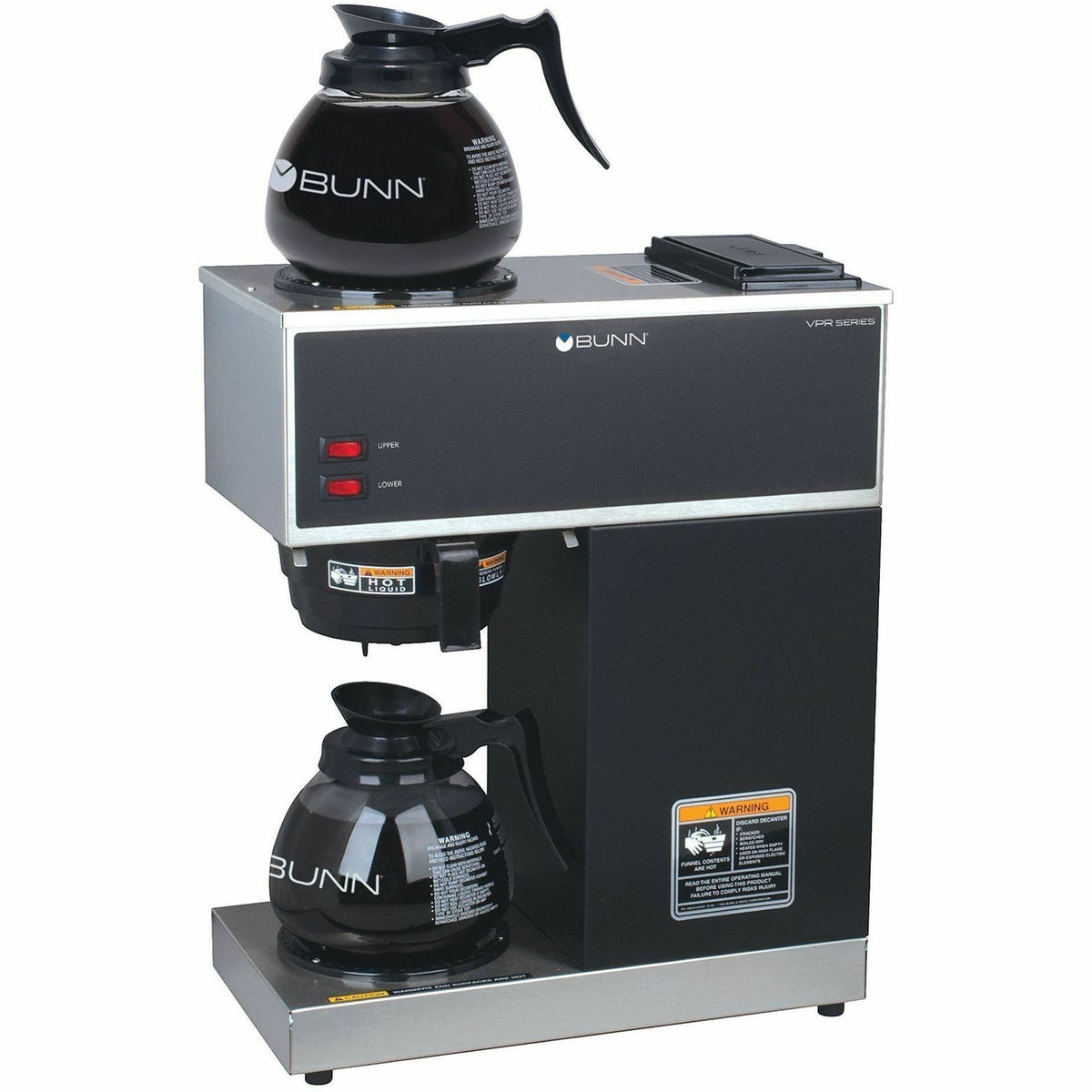 BUNN 12 Cup Pourover Coffee Brewer with 2 Warmers and Black finish
