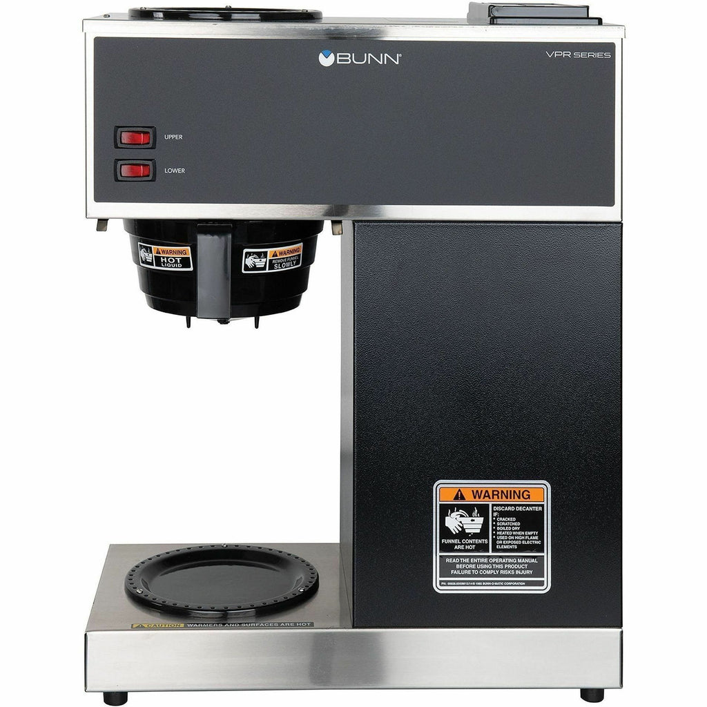 BUNN 12 Cup Pourover Coffee Brewer with 2 Warmers and Black finish