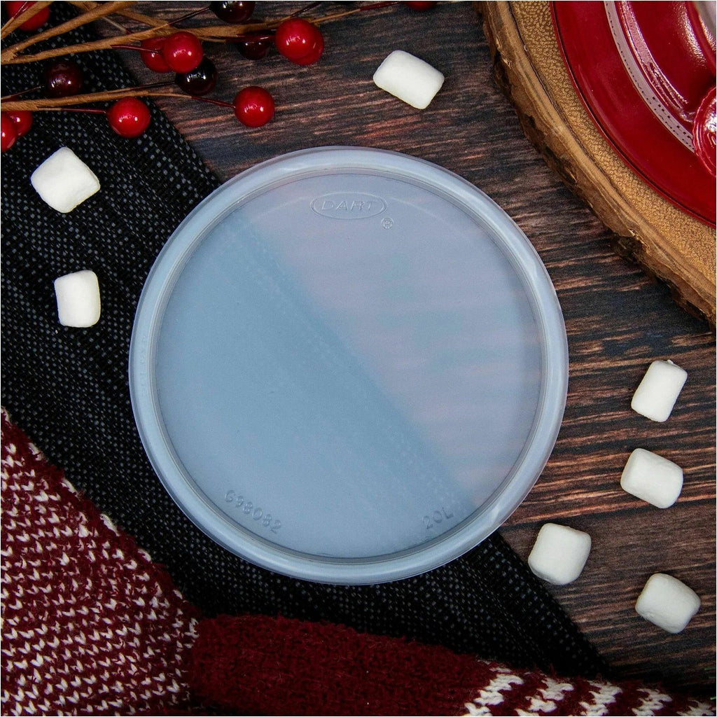 Dart 20 oz HIPS Plastic Non-vented Lid - Translucent