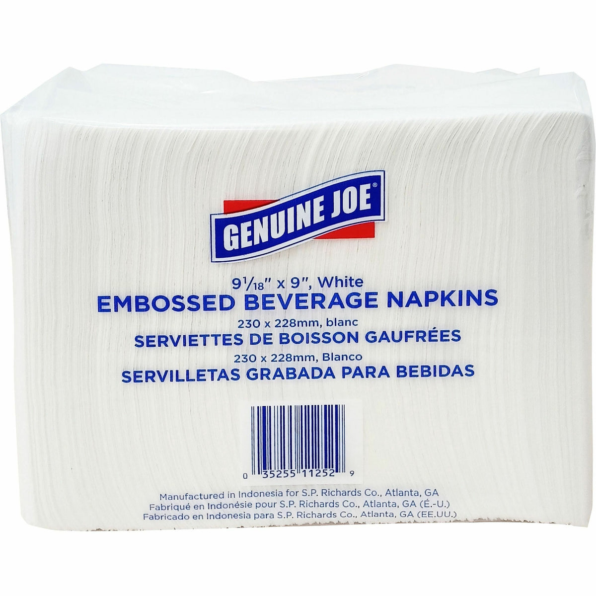 Genuine Joe Quad-fold Square Beverage Napkins