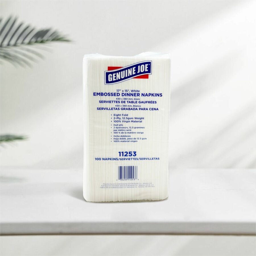 Genuine Joe Embossed Dinner Napkins