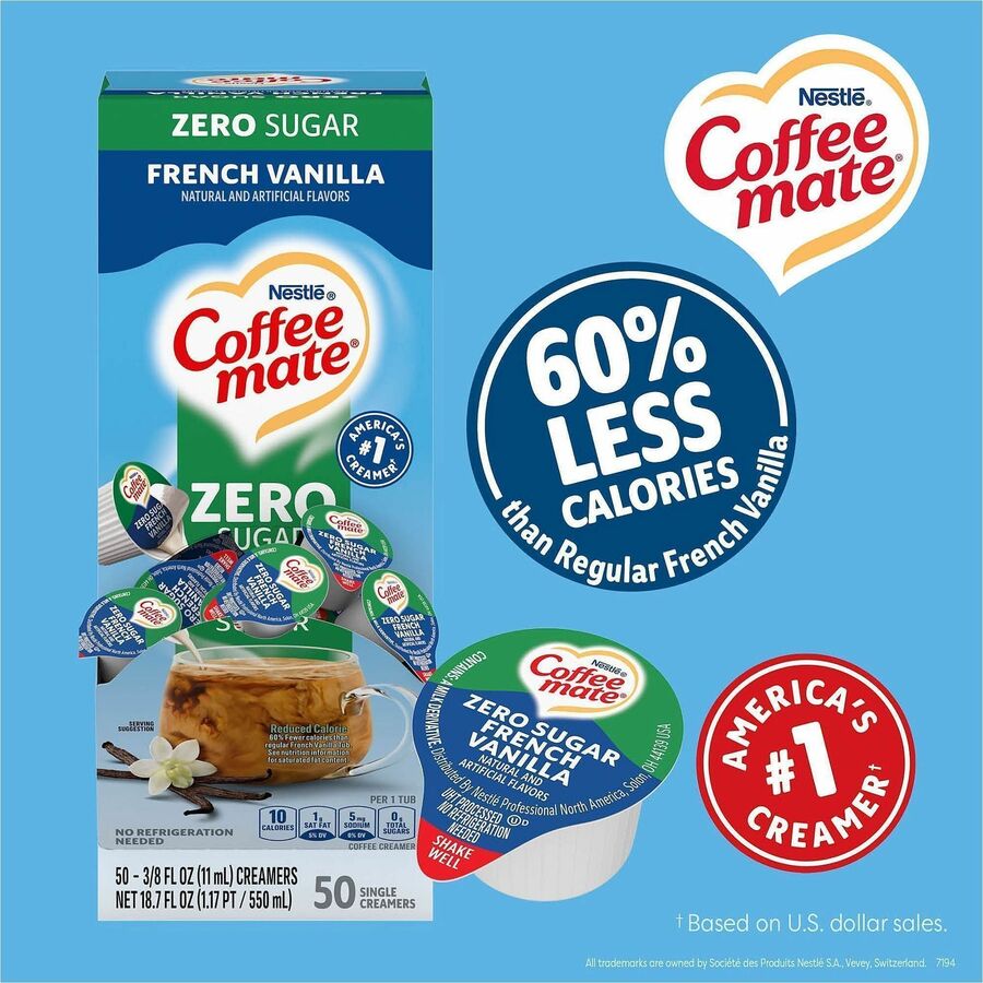 Coffee mate Zero-Sugar French Vanilla Nondairy Liquid Creamer Singles