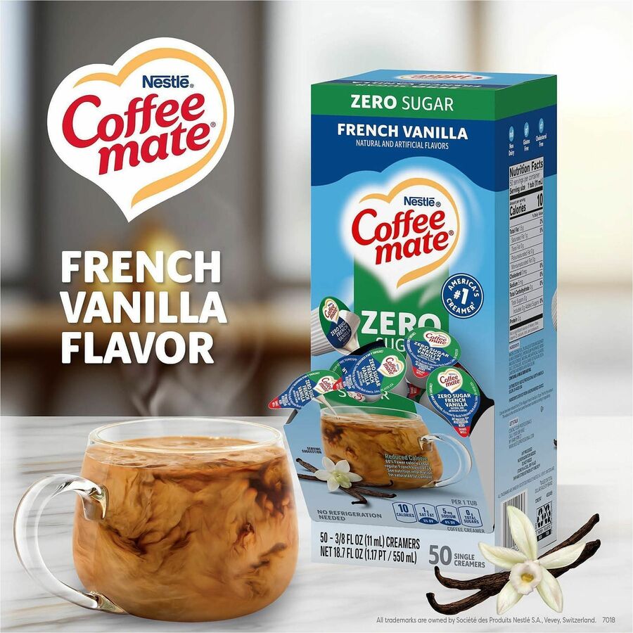 Coffee mate Zero-Sugar French Vanilla Nondairy Liquid Creamer Singles