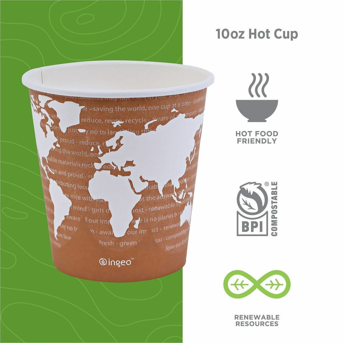 Eco-Products 10 oz World Art Hot Beverage Cups