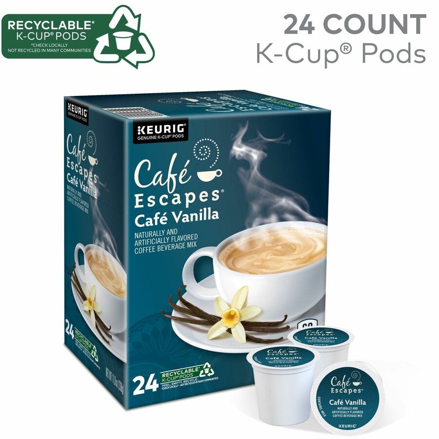 Café Escapes® K-Cup, Pod Cafe Vanilla Coffee
