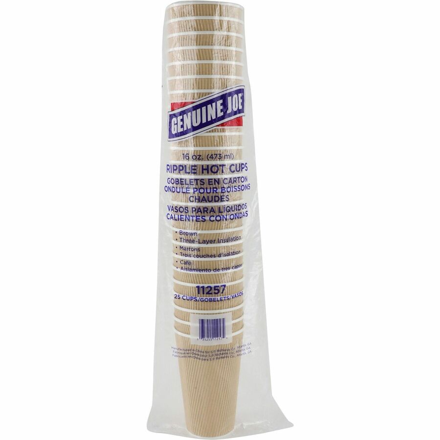Genuine Joe 16 oz Rippled Hot Cups