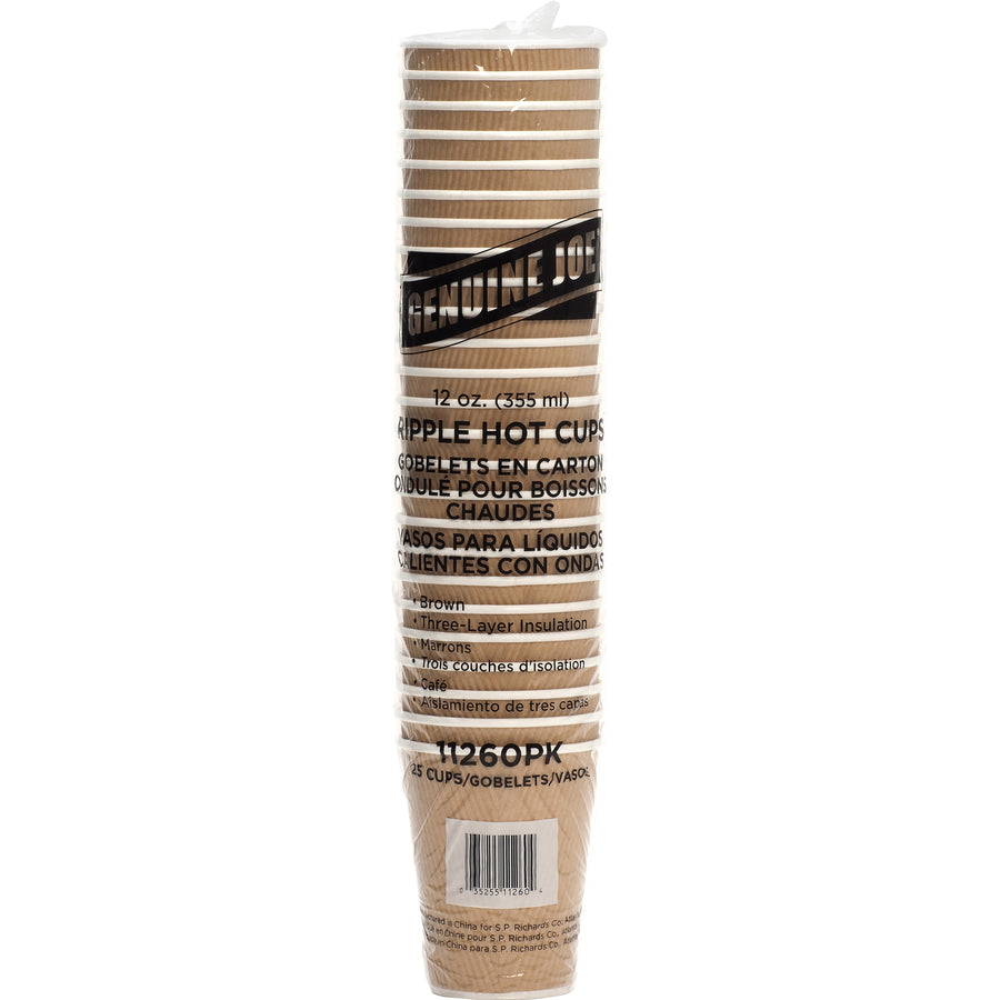 Genuine Joe 12 oz Rippled Hot Cups