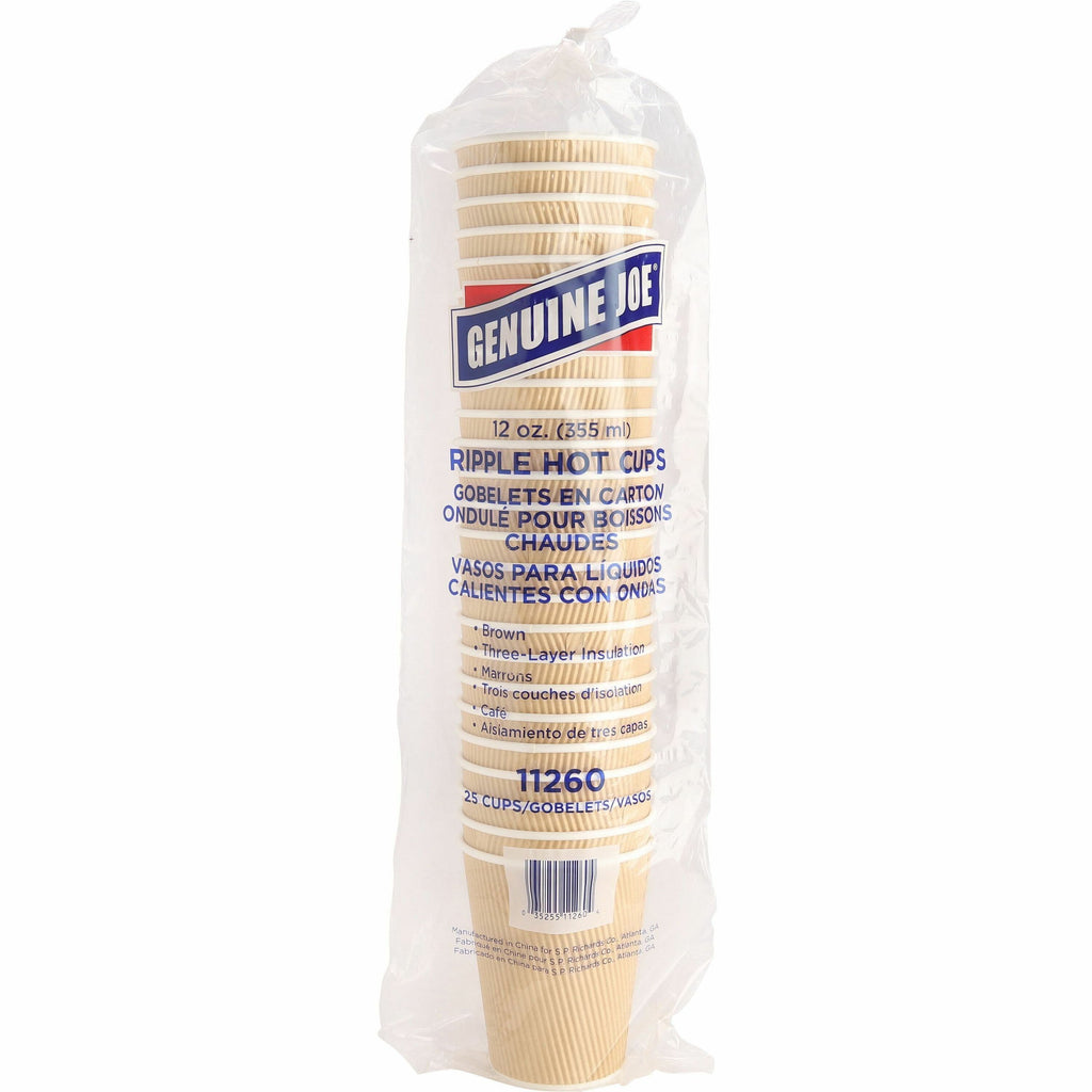 Genuine Joe 12 oz Rippled Hot Cups