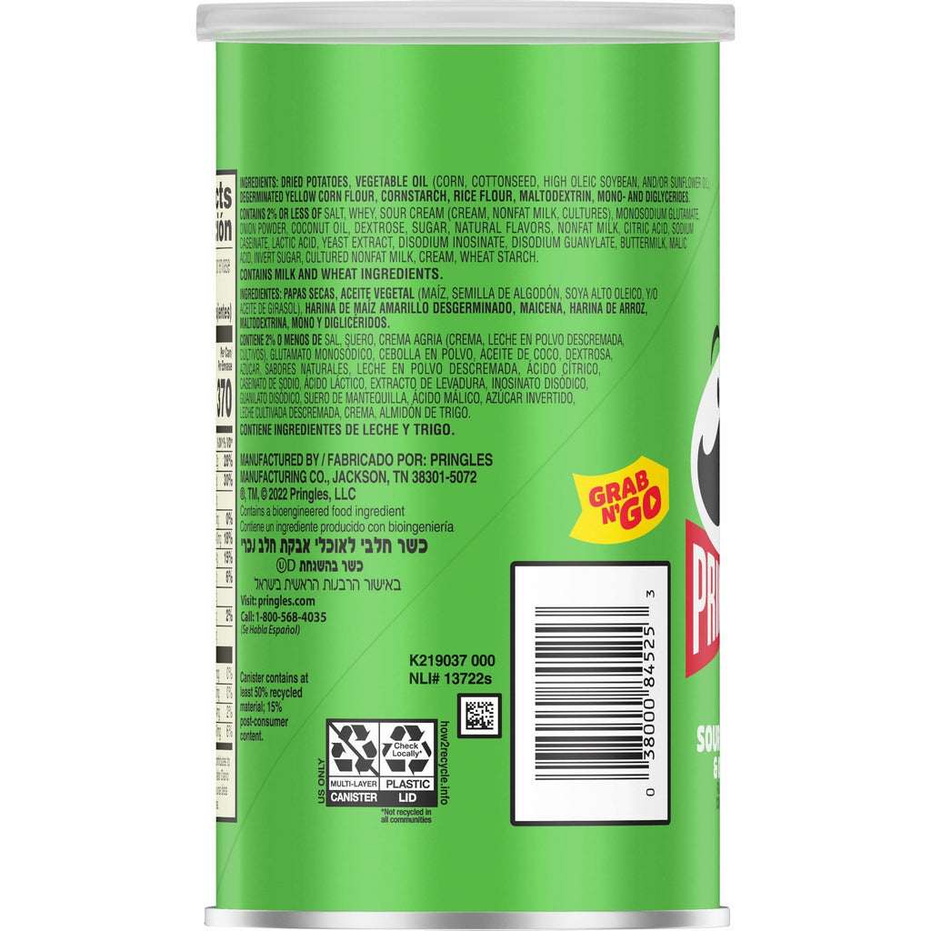 Pringles Keebler Sour Cream & Onion Potato Crisps