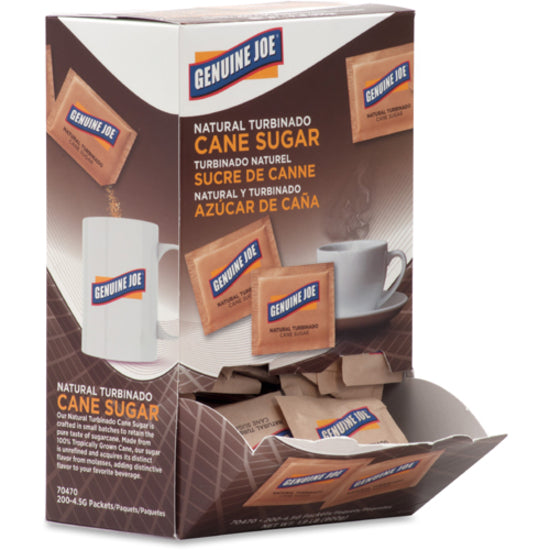 Genuine Joe Turbinado Natural Cane Sugar Packets