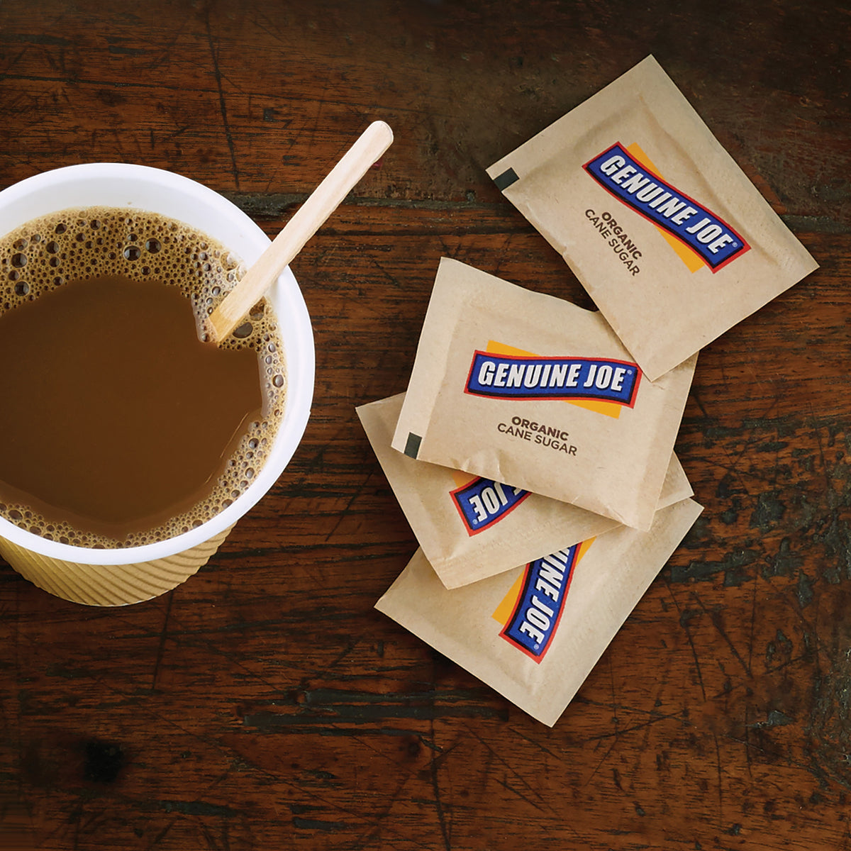 Genuine Joe Turbinado Natural Cane Sugar Packets
