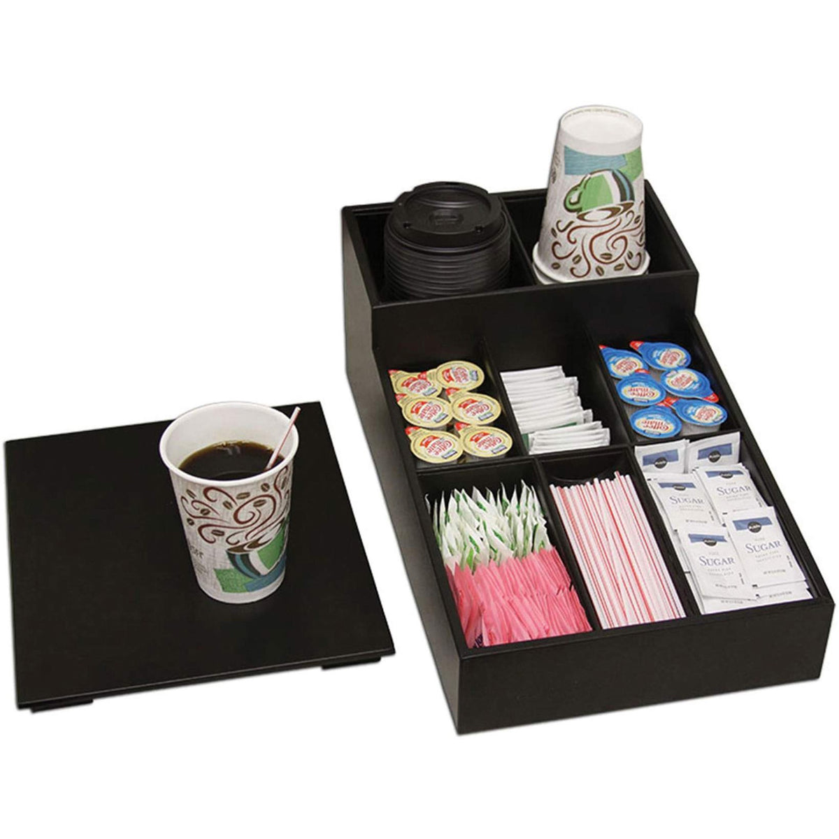 Dacasso Classic Leather Coffee Condiment Organizer