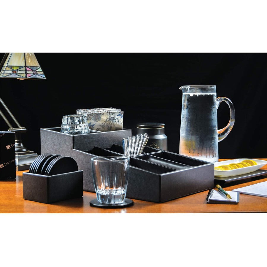Dacasso Classic Leather Coffee Condiment Organizer