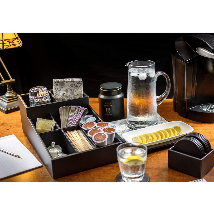 Dacasso Classic Leather Coffee Condiment Organizer