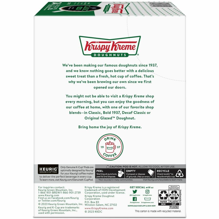 Krispy Kreme K-Cup, Pod Classic Decaf Coffee