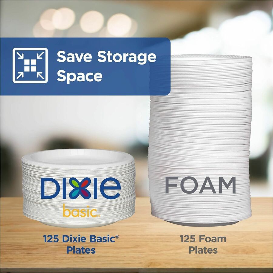 Dixie Basic® 8-1/2" Lightweight Paper Plates by GP Pro