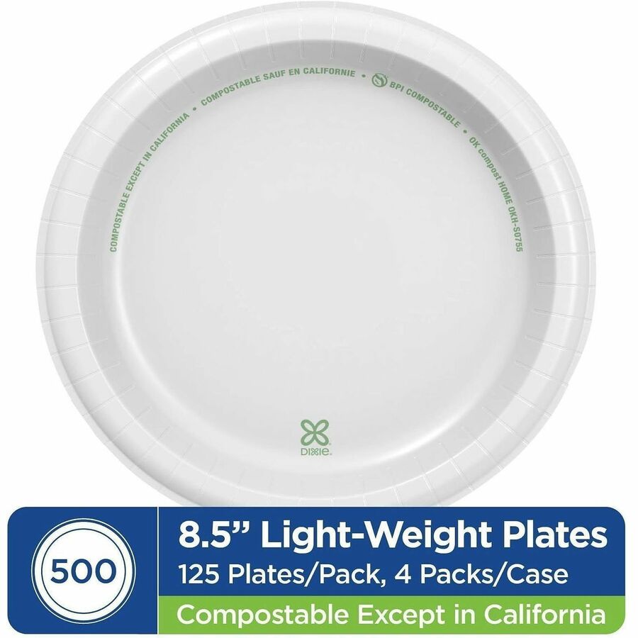 Dixie Basic® 8-1/2" Lightweight Paper Plates by GP Pro