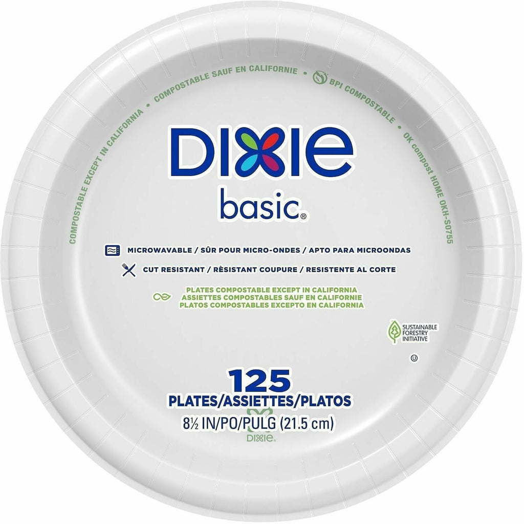 Dixie Basic® 8-1/2" Lightweight Paper Plates by GP Pro