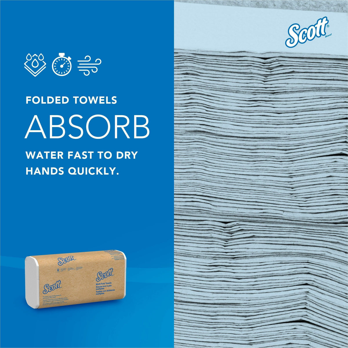Scott® 100% Recycled Fiber Multifold Paper Towels with Absorbency Pockets
