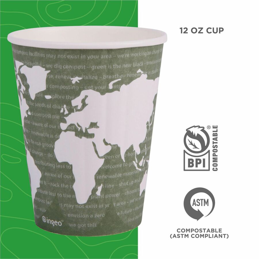 Eco-Products 12 oz World Art Insulated Hot Beverage Cups