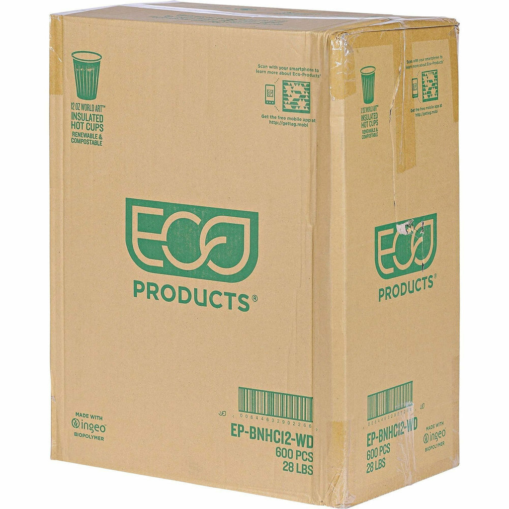 Eco-Products 12 oz World Art Insulated Hot Beverage Cups