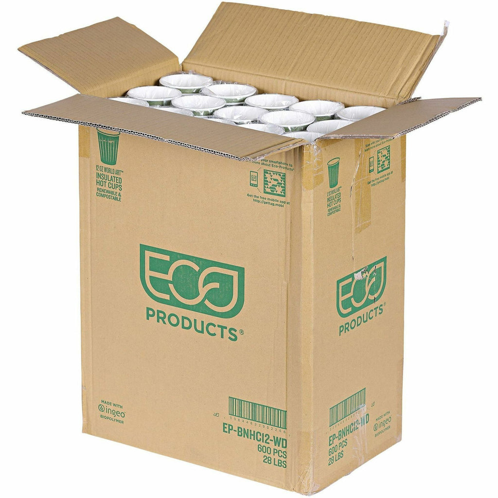 Eco-Products 12 oz World Art Insulated Hot Beverage Cups