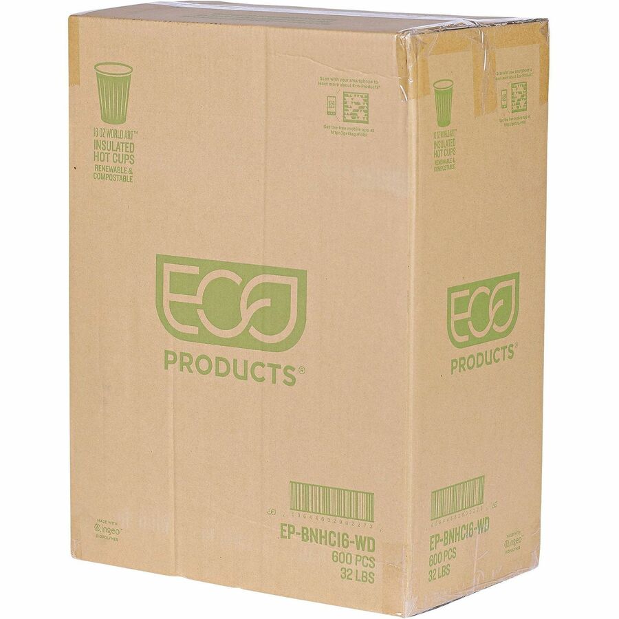 Eco-Products 16 oz World Art Insulated Hot Beverage Cups