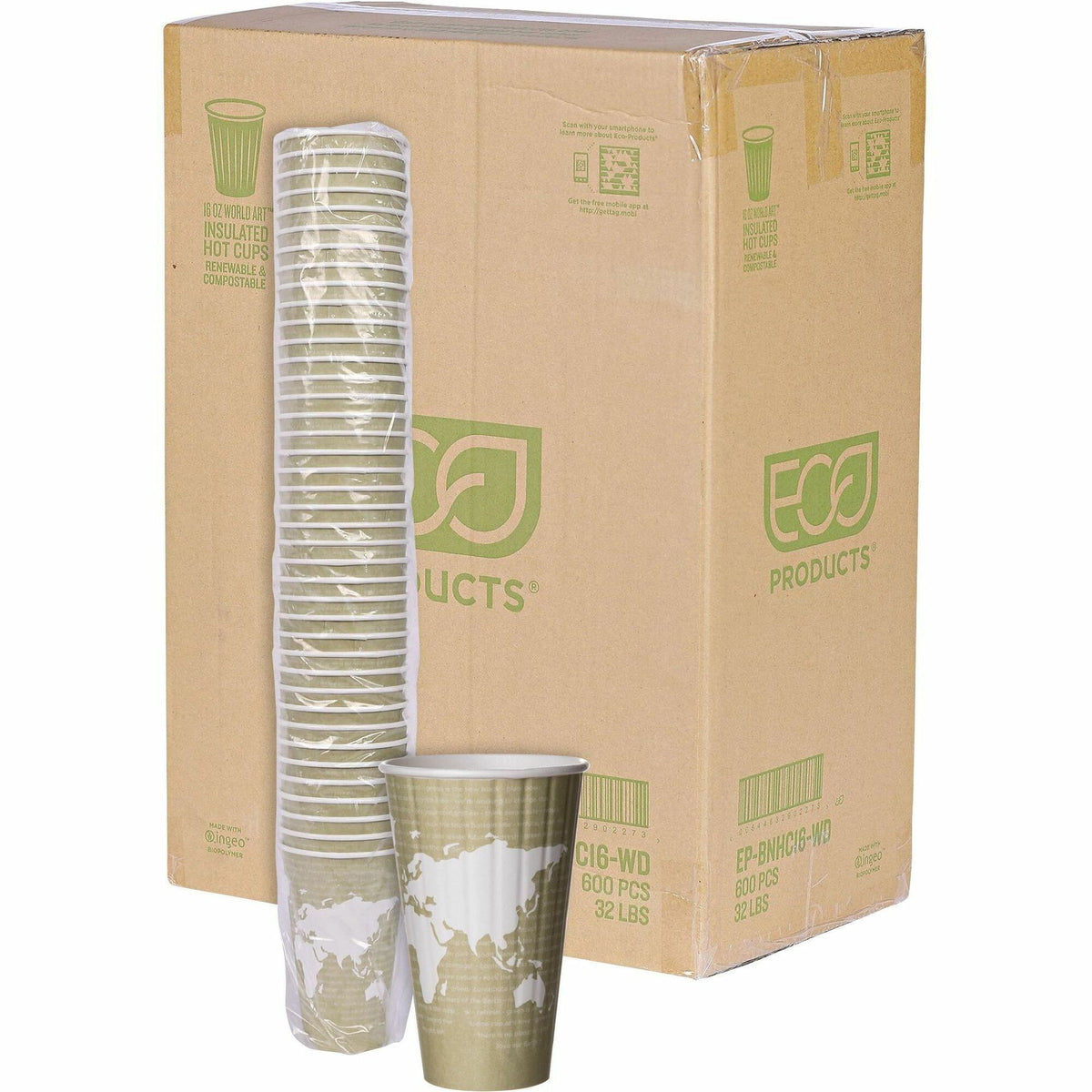 Eco-Products 16 oz World Art Insulated Hot Beverage Cups