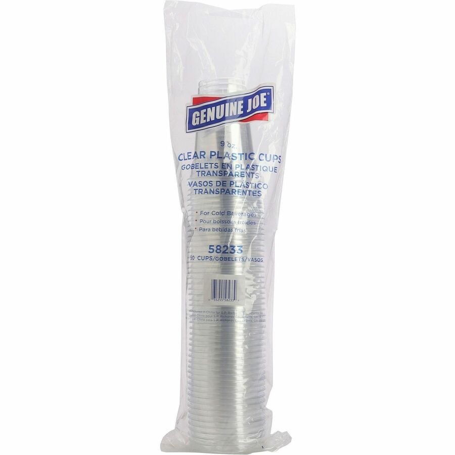 Genuine Joe 9 oz Clear Plastic Cups