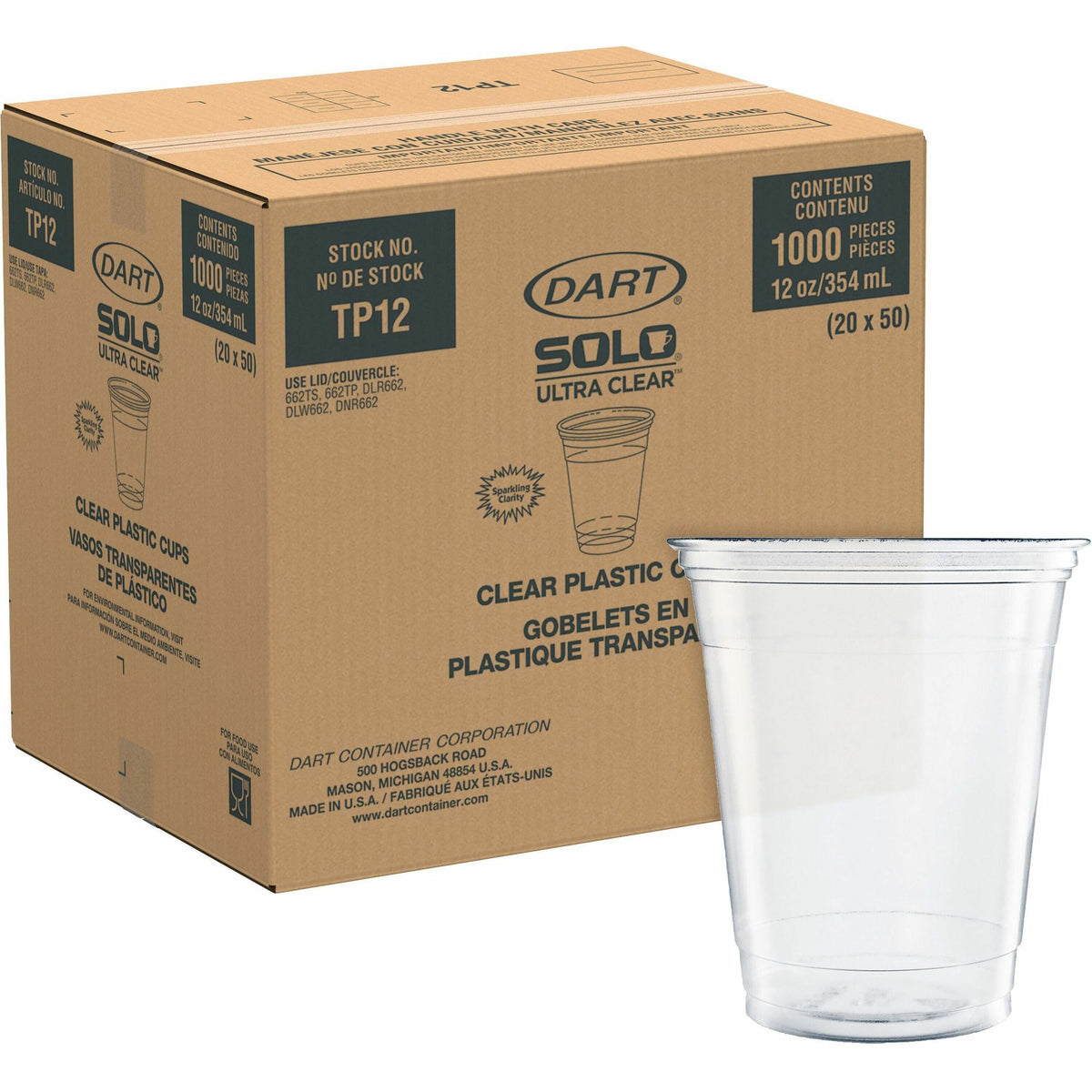 Solo Ultra Clear 12 oz Practical-Fill Cold Cups