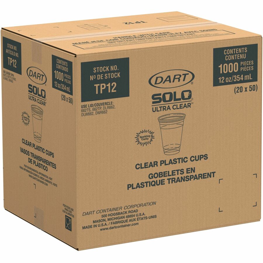Solo Ultra Clear 12 oz Practical-Fill Cold Cups