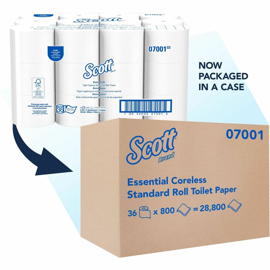 Scott Essential Extra Soft Coreless Standard Roll Bathroom Tissue