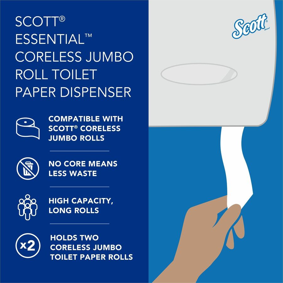 Scott Essential Coreless Jumbo Roll Toilet Paper Dispenser
