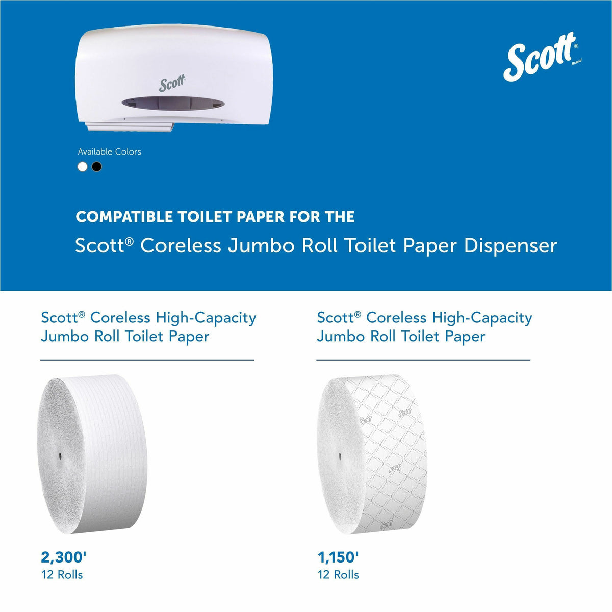 Scott Essential Coreless Jumbo Roll Toilet Paper Dispenser