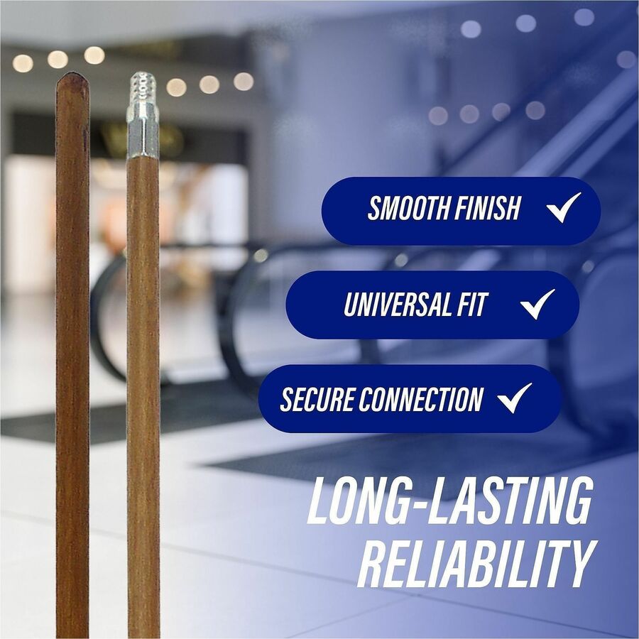 Genuine Joe Wood Handle with Threaded Metal Tip