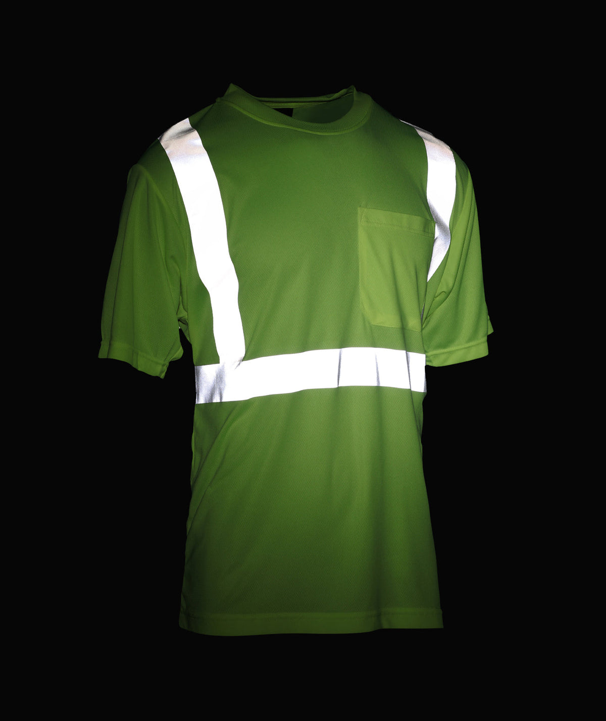 Reflective Apparel Hi-Vis Lightweight Birdseye Pocket Safety Shirt, ANSI Class 2, Lime view 4