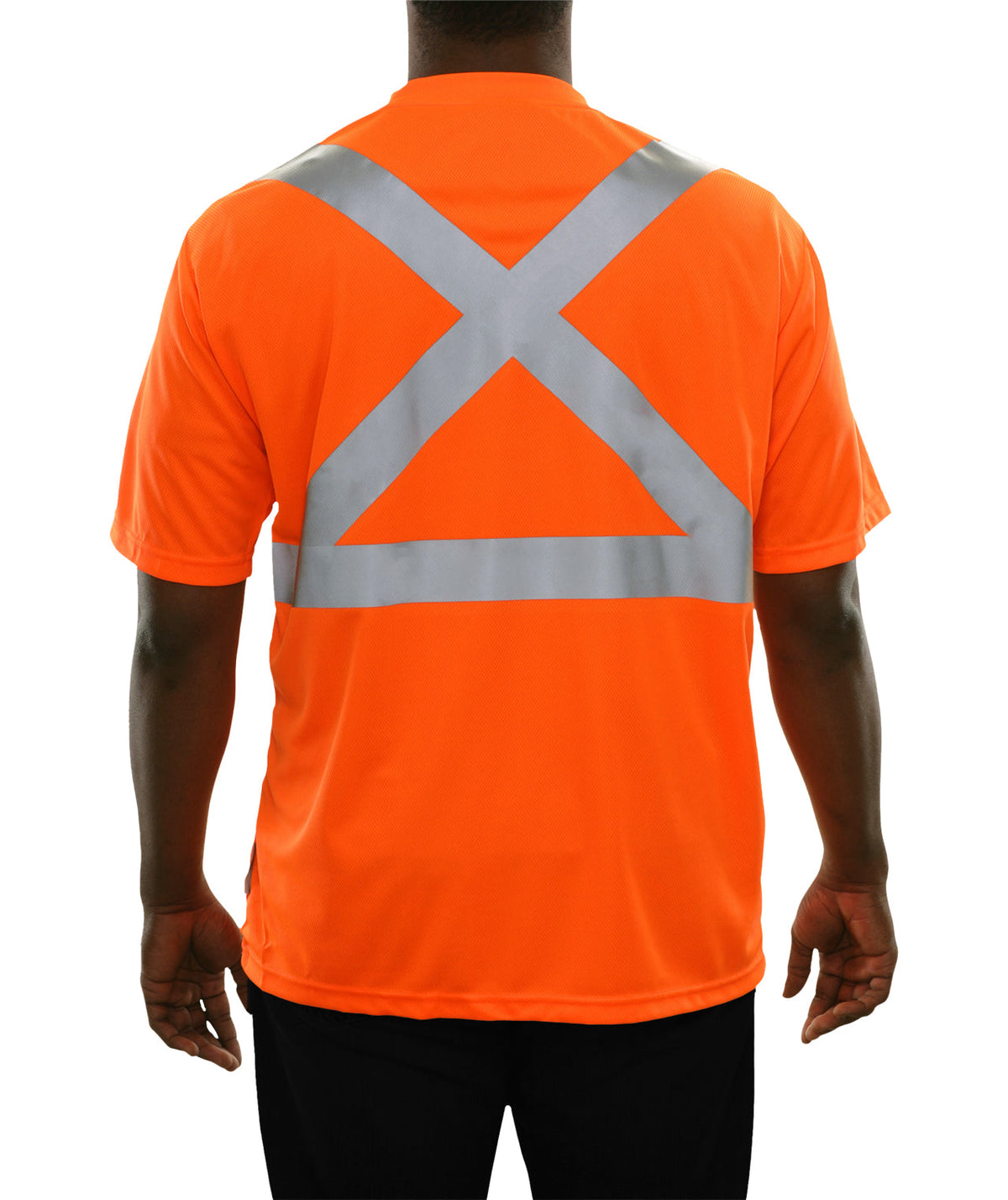 Reflective Apparel Hi-Vis X-Back Birdseye Pocket Safety Shirt, ANSI Class 2, Orange view 2