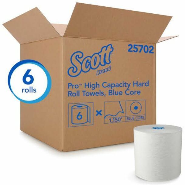 Scott Pro High-Capacity Hard Roll Towels with Elevated Design and Absorbency Pockets