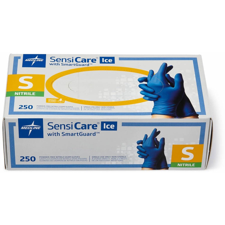 Medline SensiCare Ice Blue Nitrile Exam Gloves