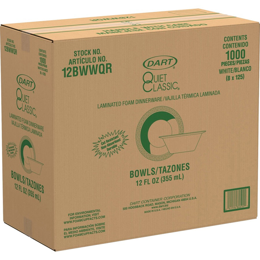 Dart Quiet Classic 12 oz Laminated Foam Bowls