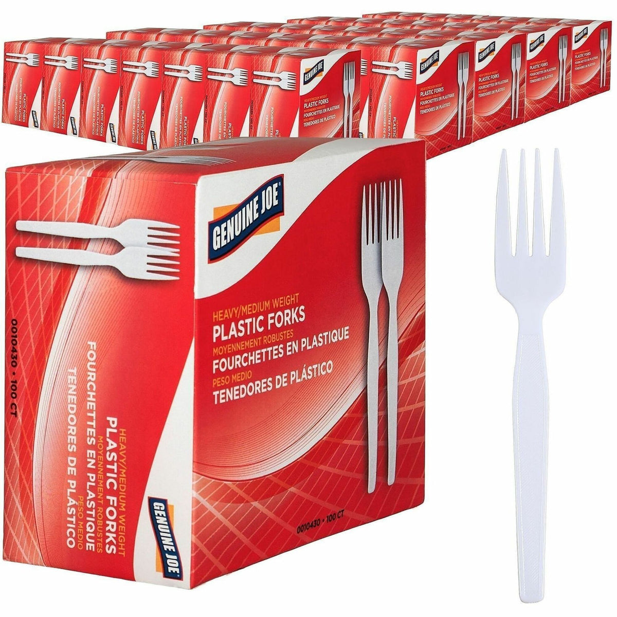 Genuine Joe Medium-Heavyweight Plastic Forks