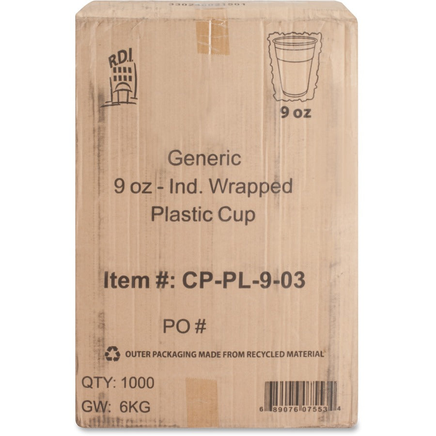 Coffee Pro 9oz Individually Wrapped Plastic Cups