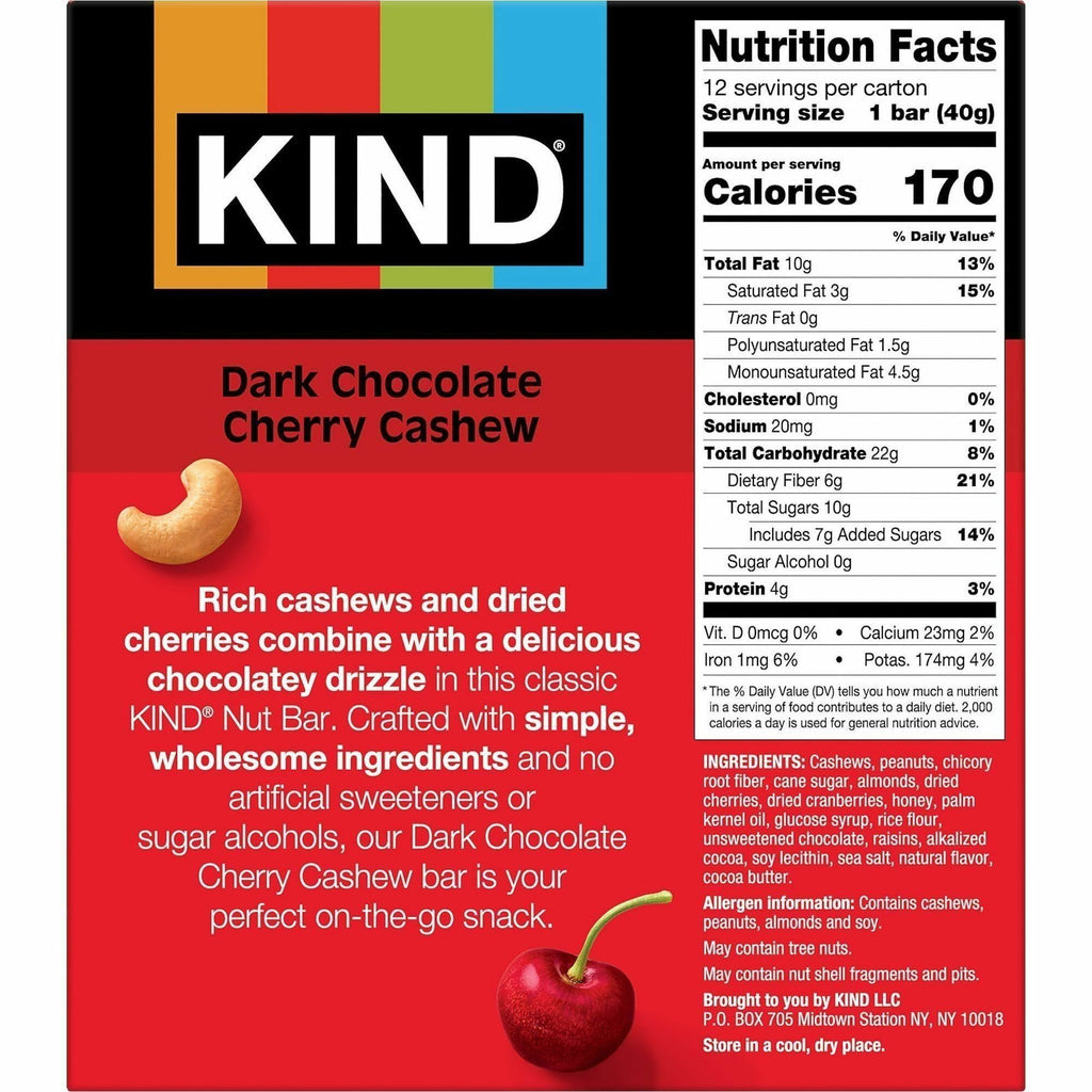 KIND Dark Chocolate Cherry Cashew Nut Bars