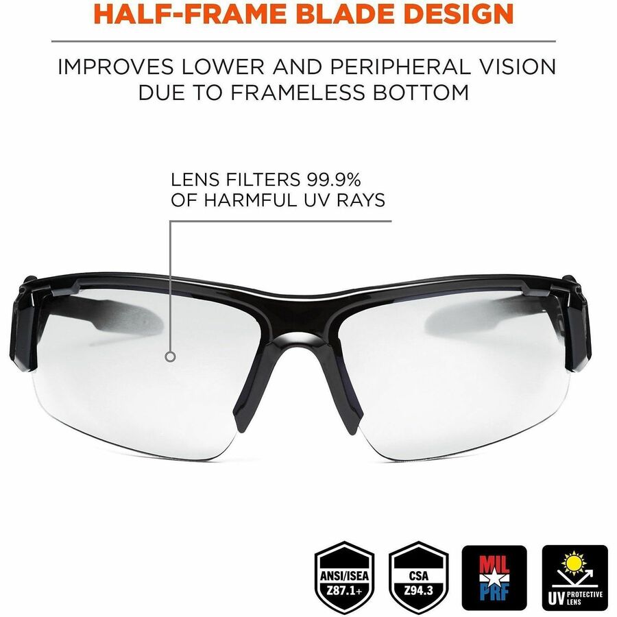 Ergodyne Dagr Clear Lens Half Frame Safety Glasses