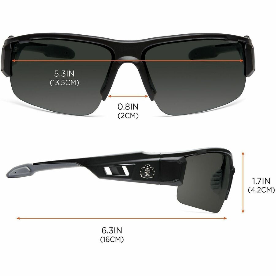 Ergodyne Dagr Smoke Lens Half Frame Safety Glasses